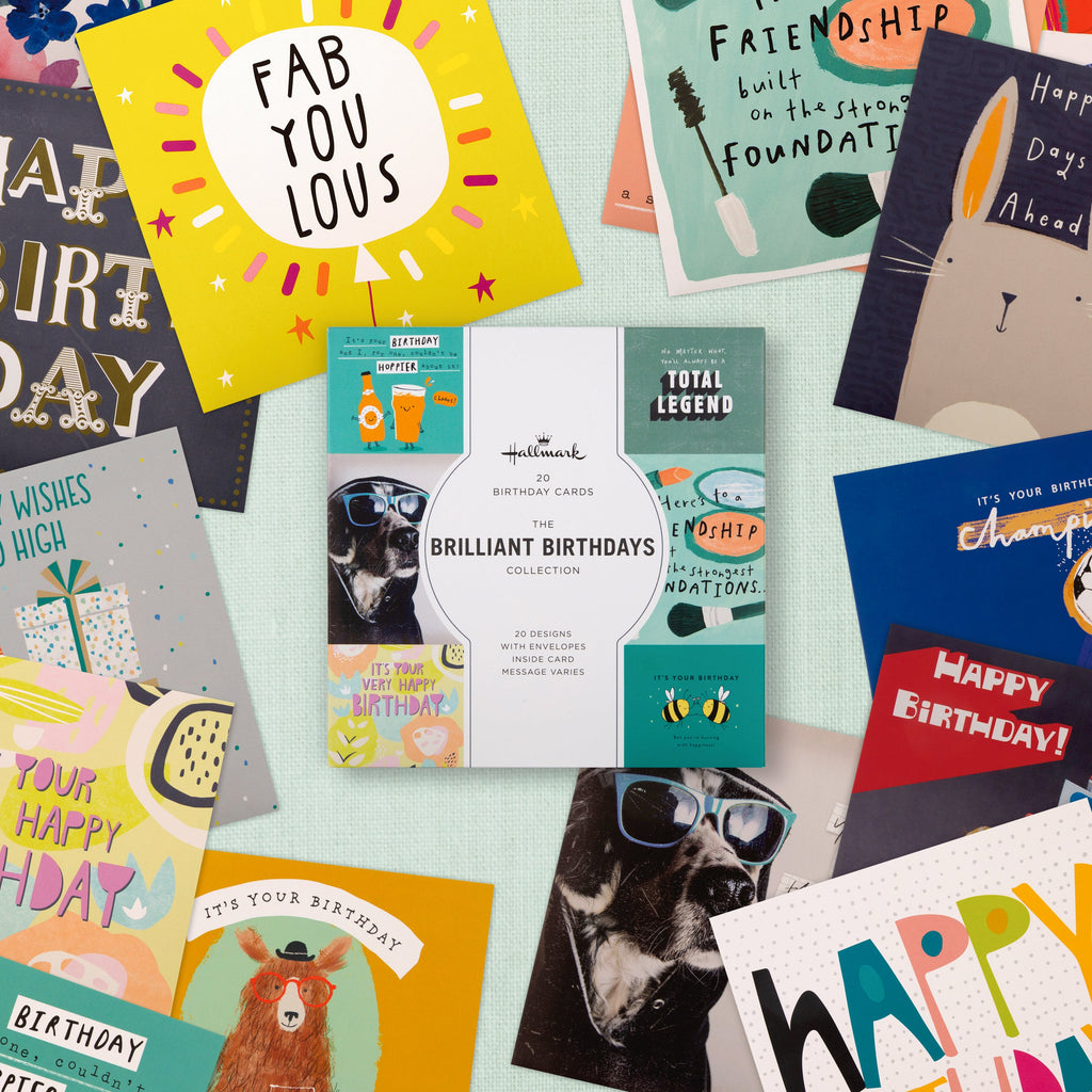Birthday Cards - Multipack of 20 in 20 Contemporary Designs