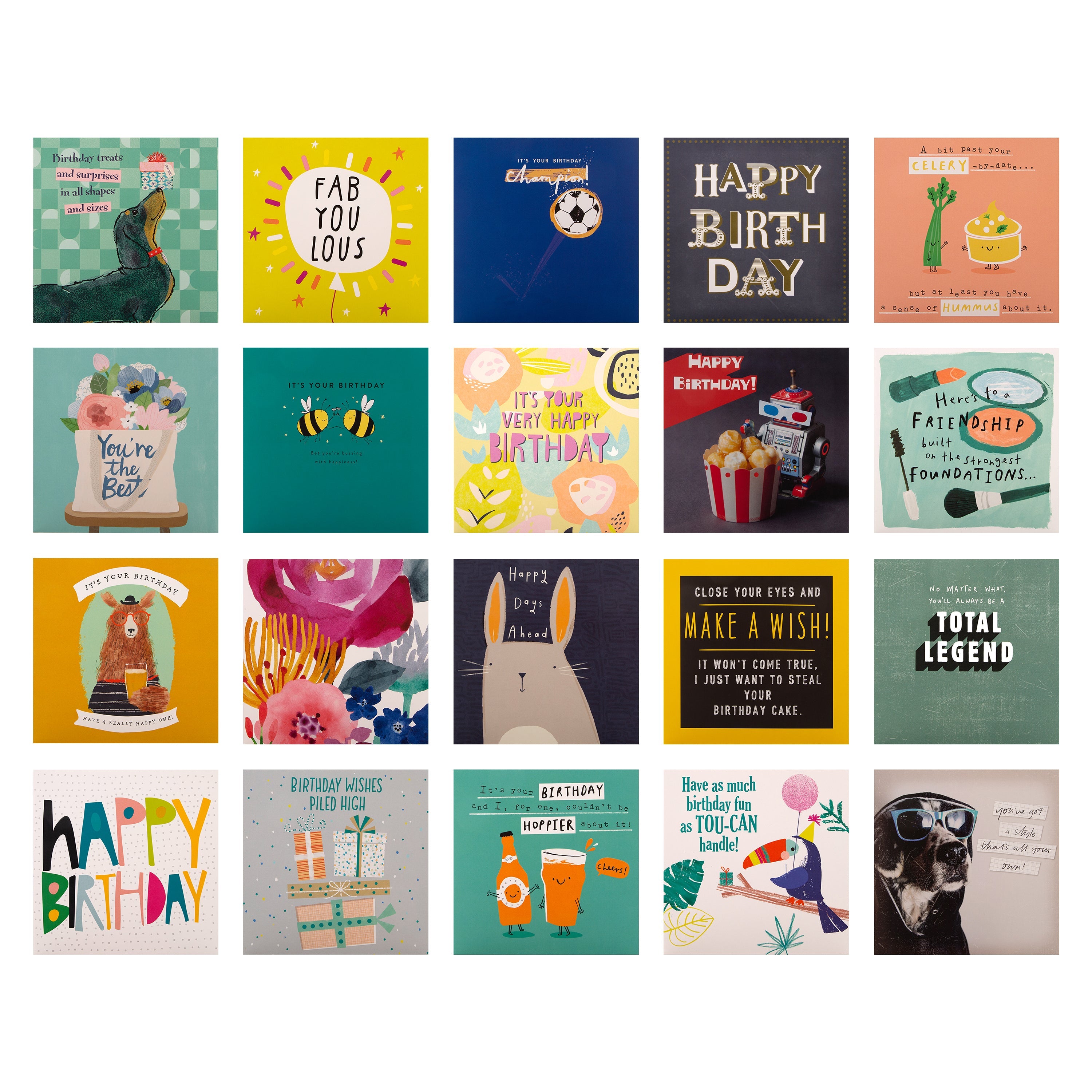 Cards Multipack Birthday Cards - Multipack of 20 in 20 Contemporary Designs – Hallmark