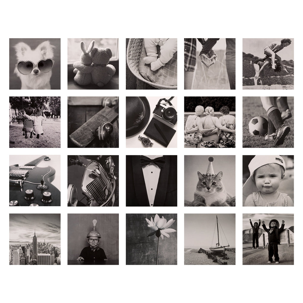 Gallery Blank Cards - Multipack of 20 in 20 Monochrome Photographic Designs