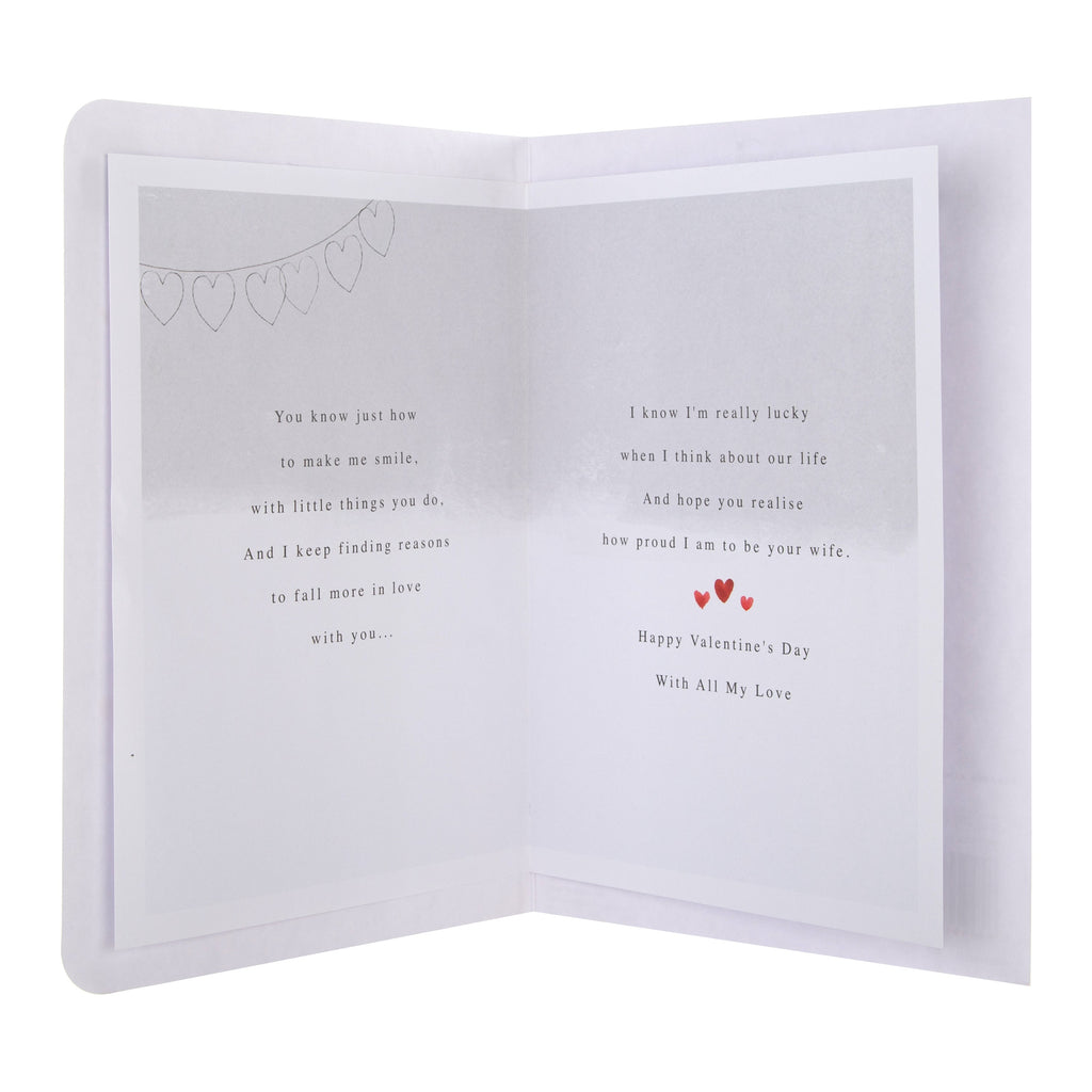 Valentine's Day Card for Husband - Traditional Heartfelt Verse Design 
