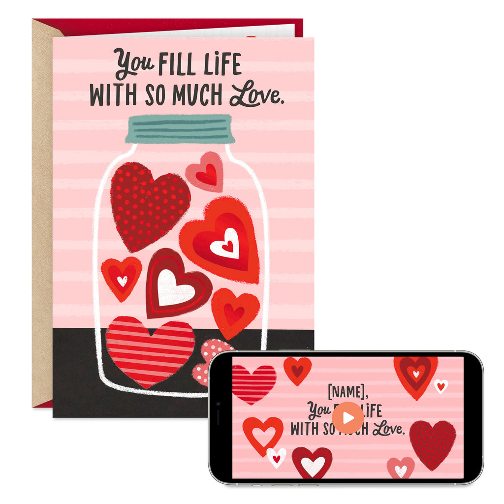Video Greeting Valentine's Day Card - 'You Fill Life With Love' Design
