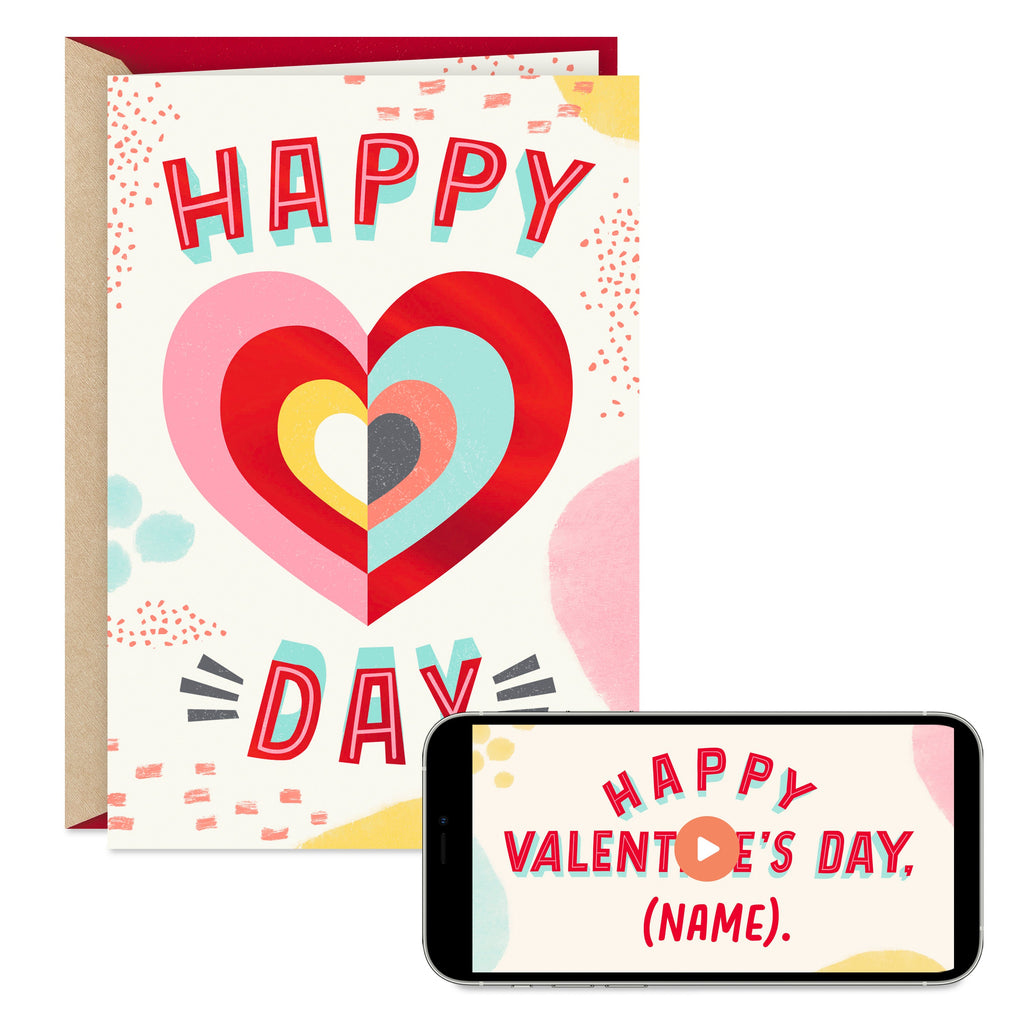 Video Greeting Valentine's Day Card - 'Happy Heart Day' Design