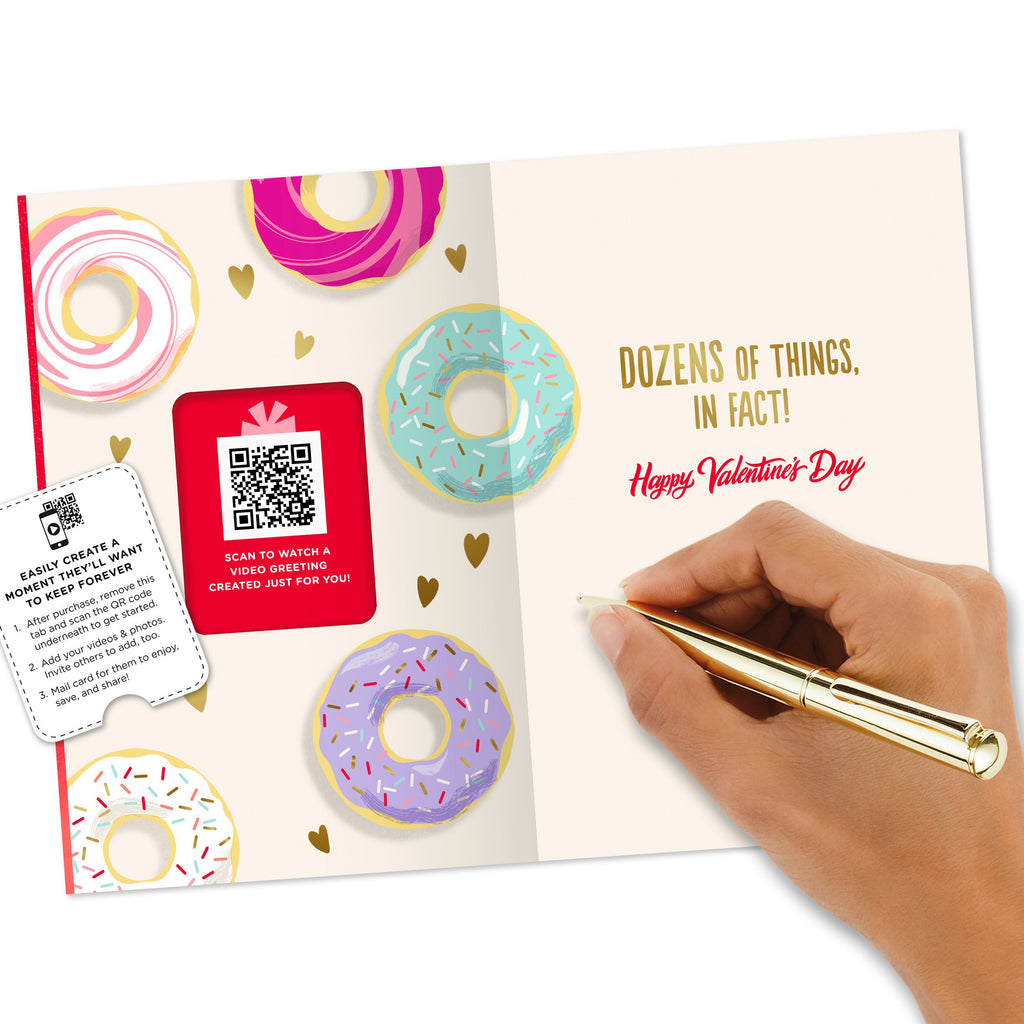 Video Greeting Valentine's Day Card - 'Donut and Hearts Hole Lot to Love' Design