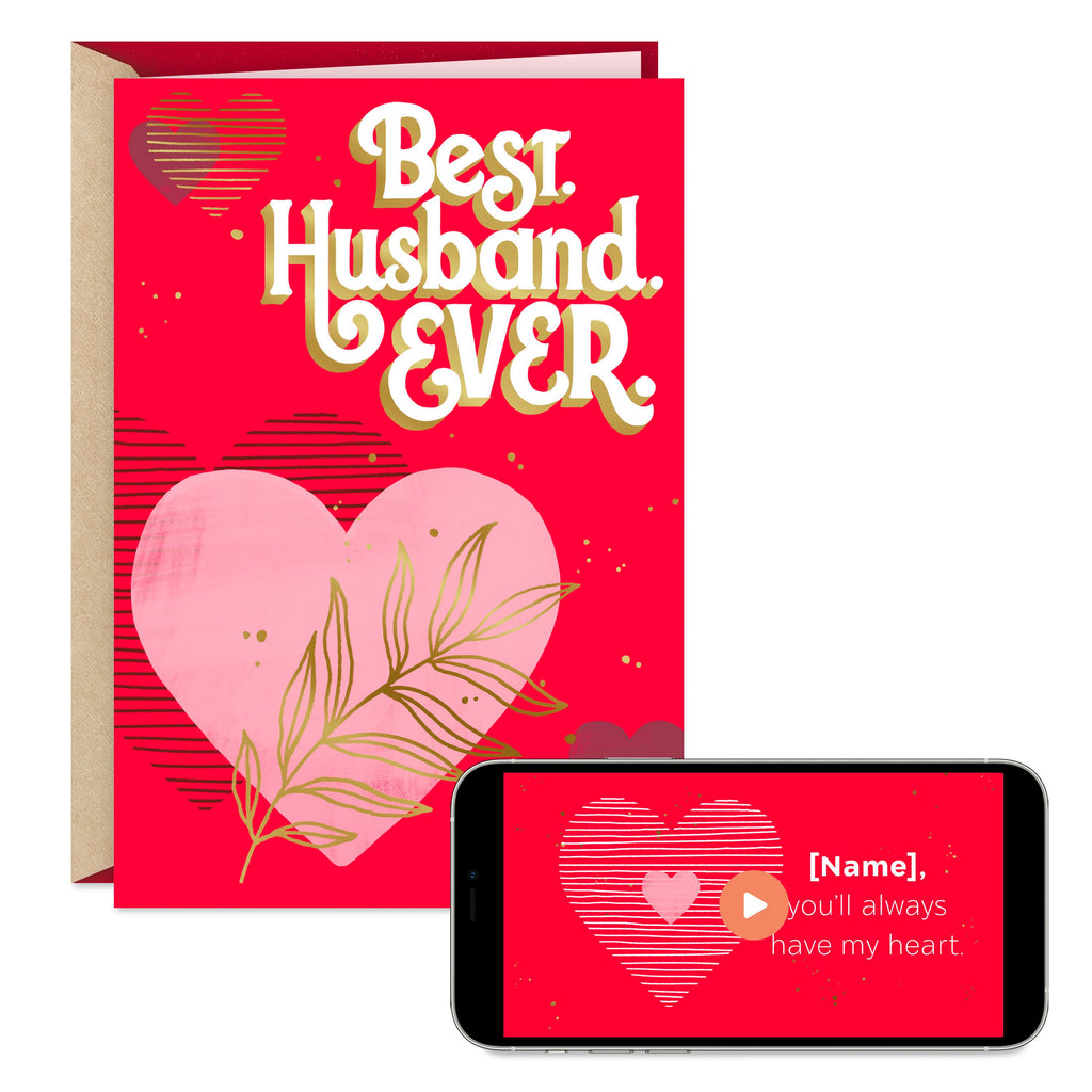 Video Greeting Valentine's Day Card for Husband - 'You Have My Heart' Design