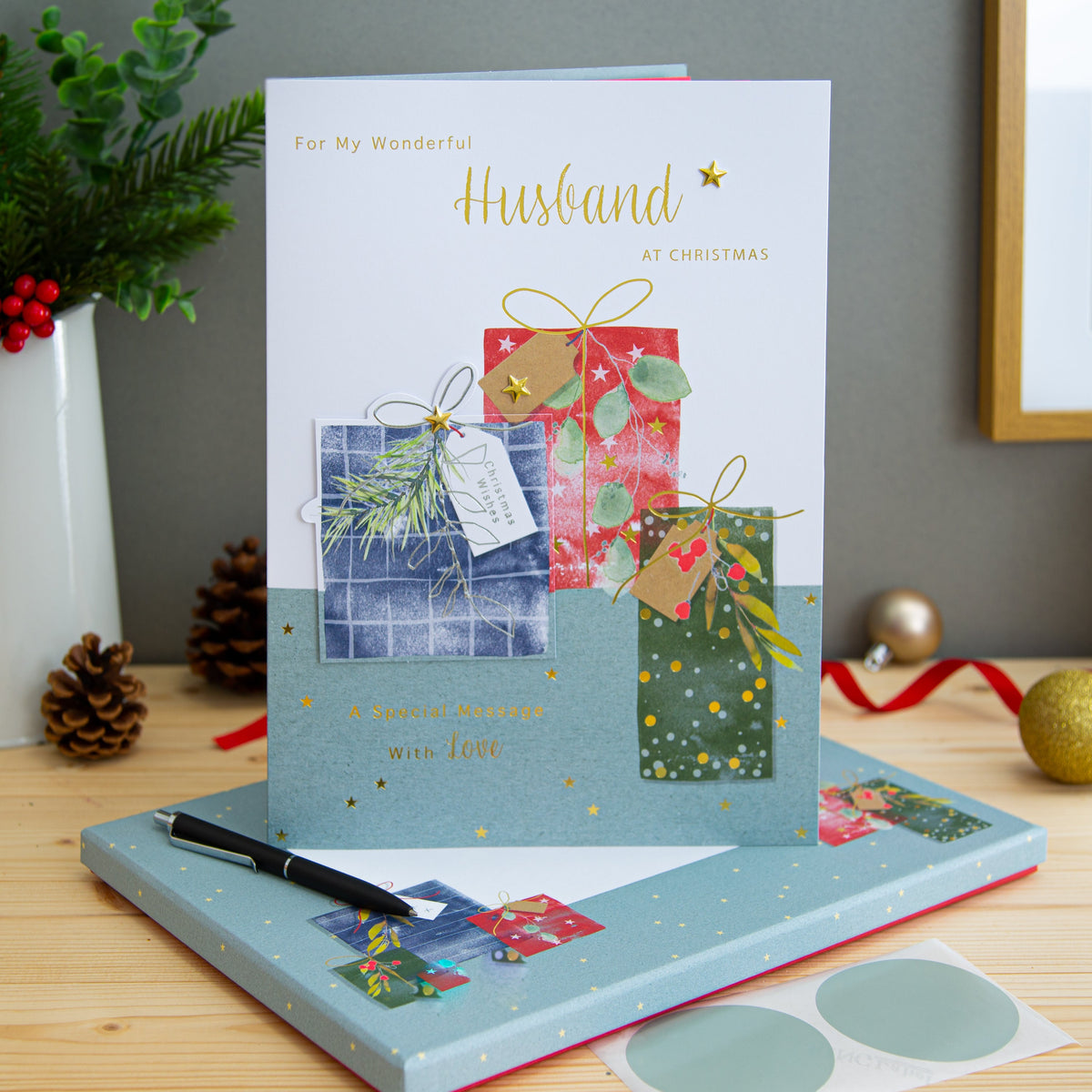 Large Luxury Boxed Christmas Card for Husband Traditional Wrapped Gi Hallmark