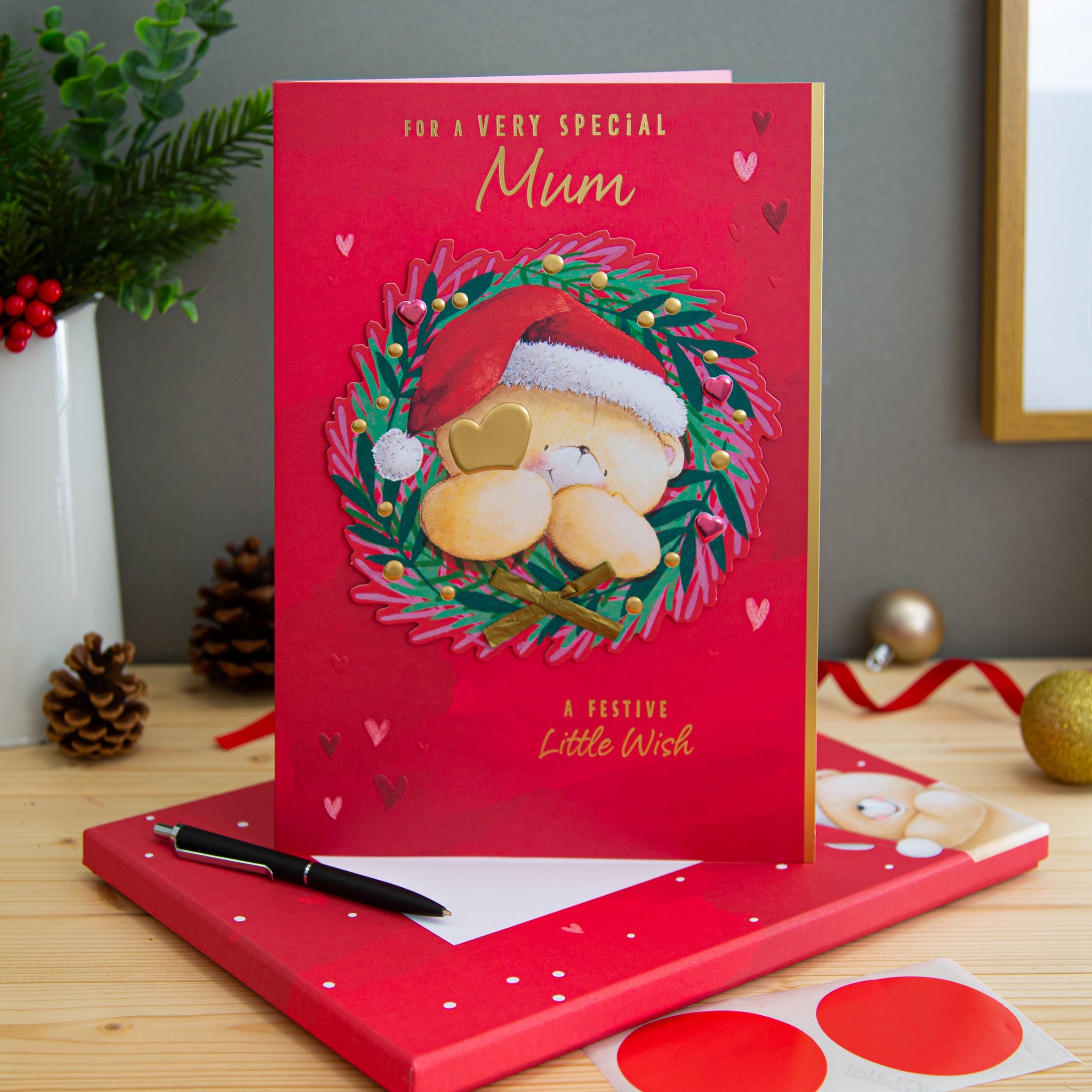 Hallmark Forever Friends Weihnachtskarte – 'Mama & Papa Lots Of Love' Mit 3D-Design