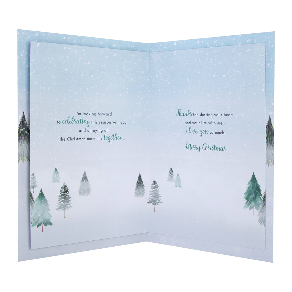 Medium Luxury Boxed Christmas Card for Girlfriend - Classic Winter Scene with Tree Design