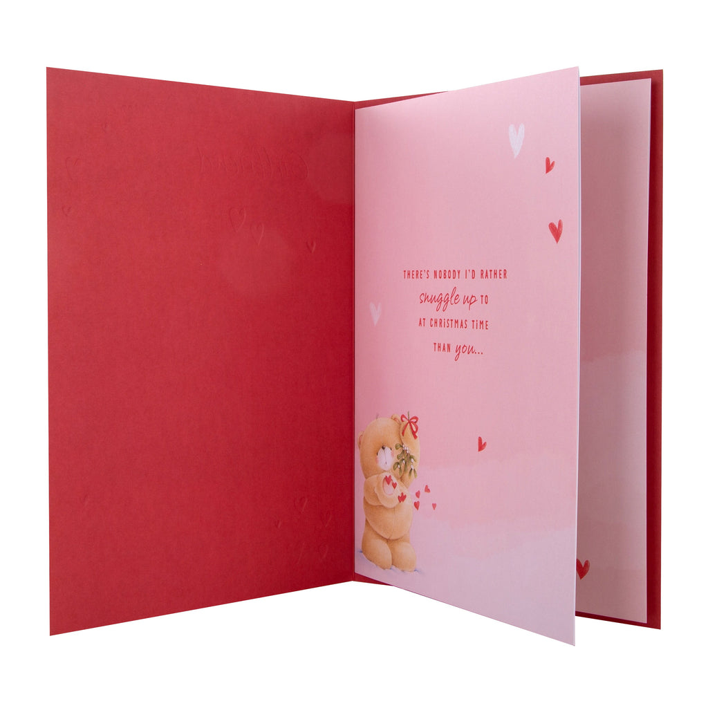 Medium Luxury Boxed Christmas Card for Girlfriend - Cute Forever Friends with Hearts Design