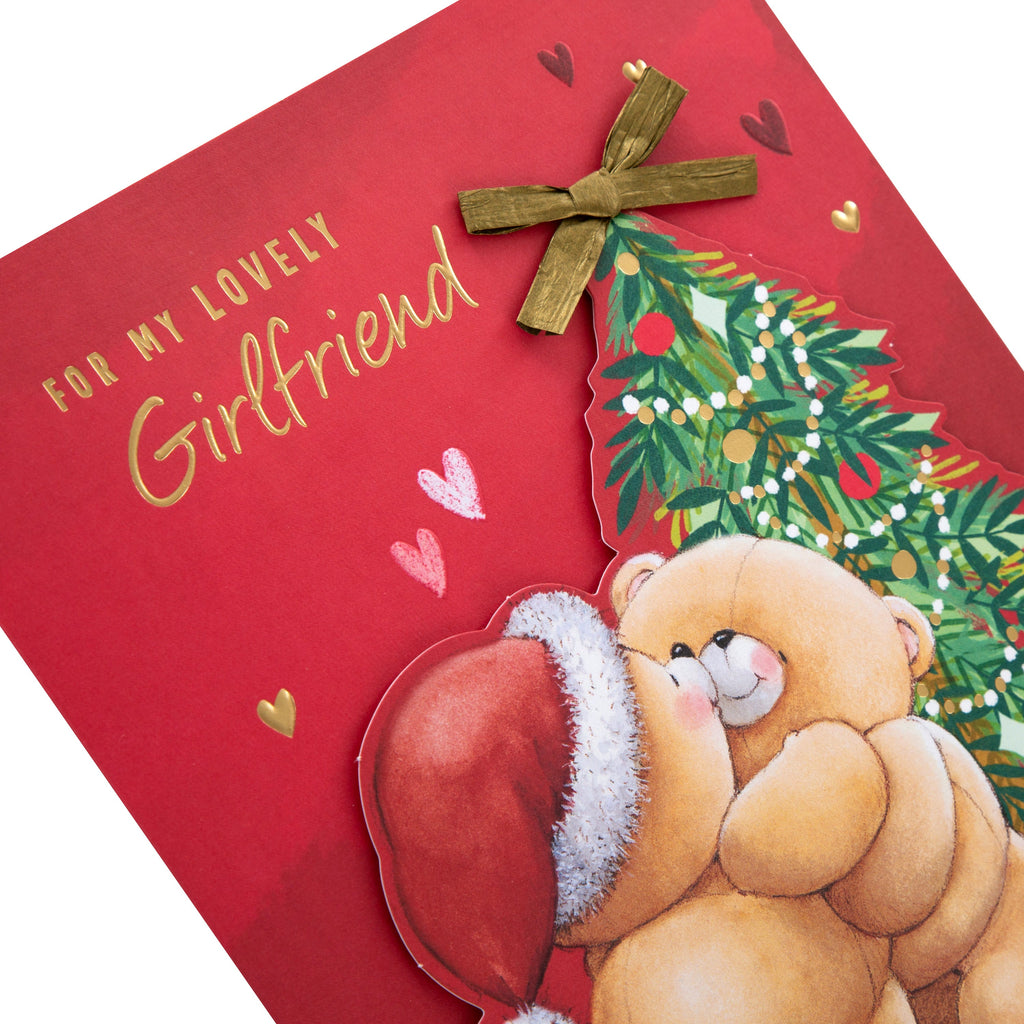 Medium Luxury Boxed Christmas Card for Girlfriend - Cute Forever Friends with Hearts Design