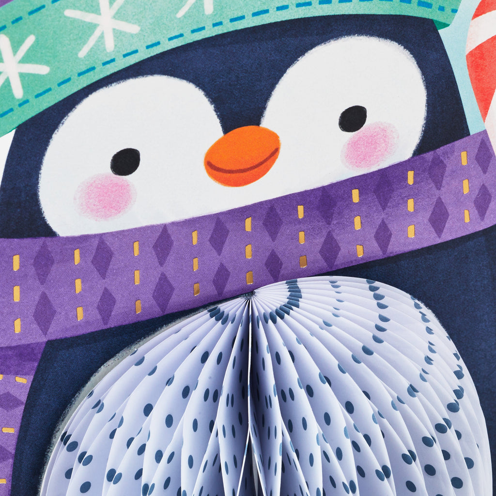 Paper Wonder Penguin 3D Pop Up Christmas Card