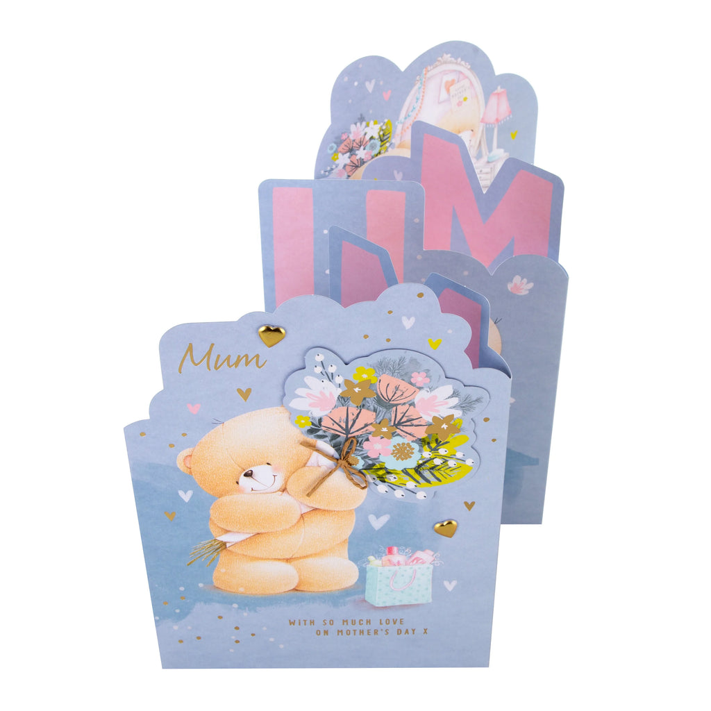 Mother's Day Card for Mum - Cute Pull-Out Forever Friends Design