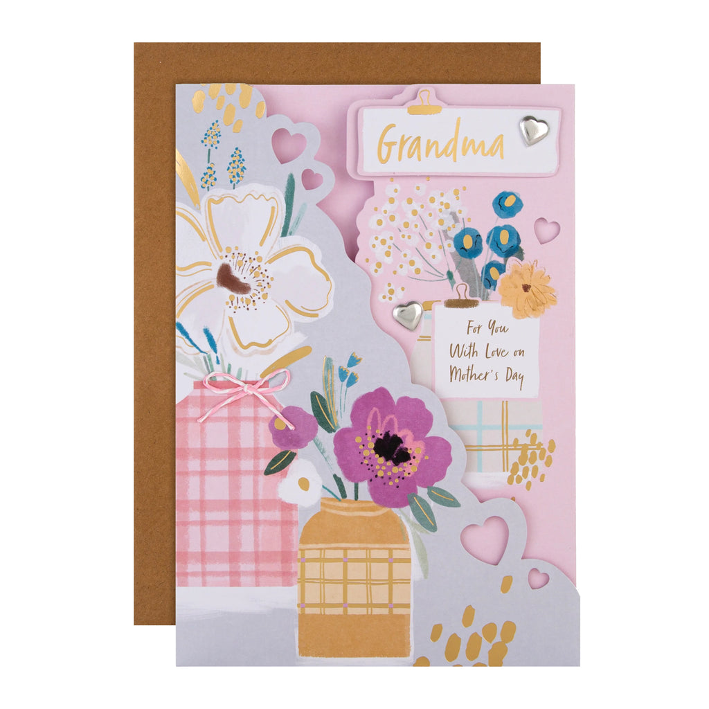 Mother's Day Card for Grandma - Classic Bunched Flowers Design