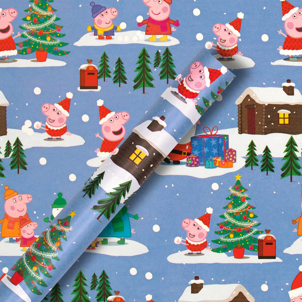 4M Christmas Wrapping Paper Roll Peppa Pig and Family Design Hallmark