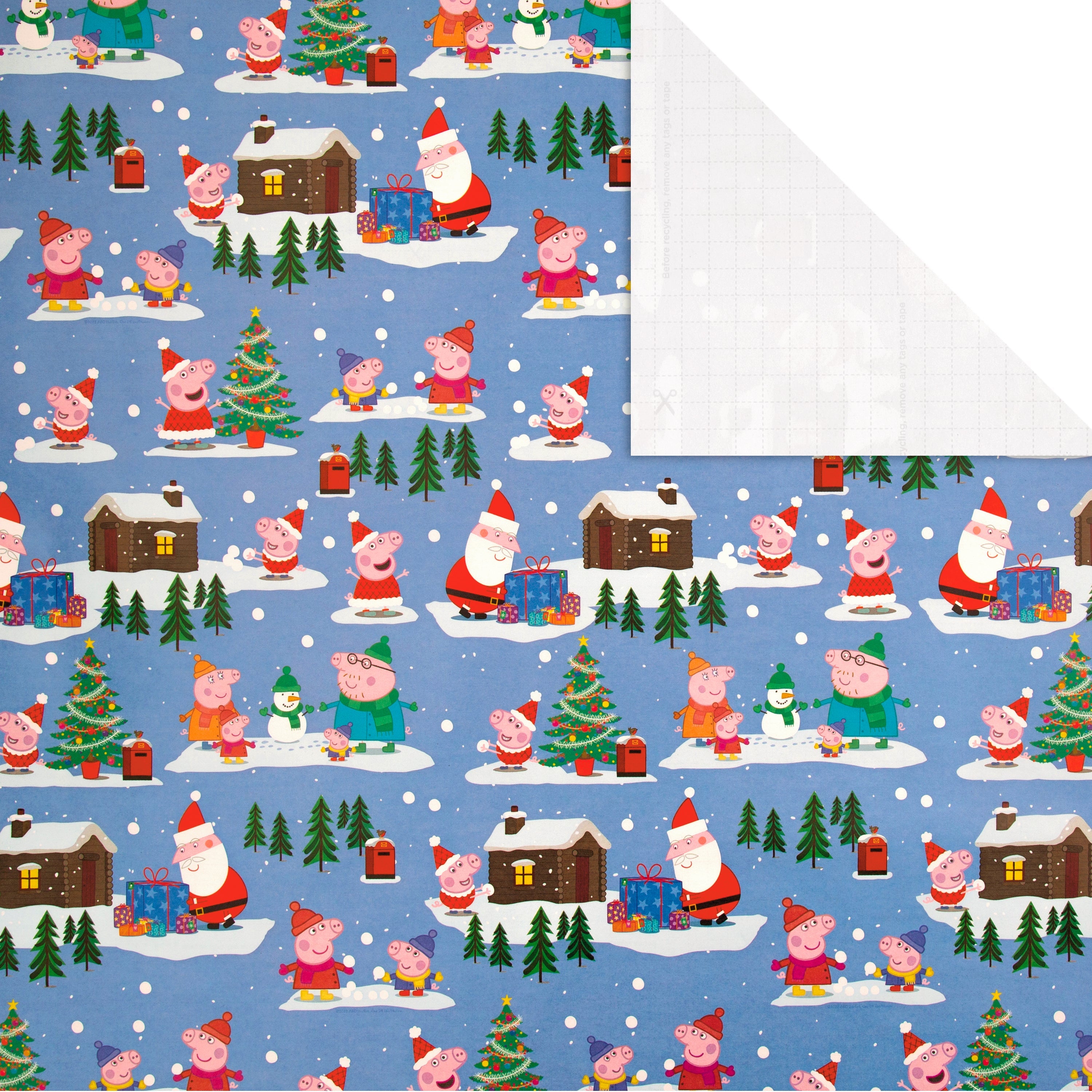4M Christmas Wrapping Paper Roll Peppa Pig and Family Design Hallmark