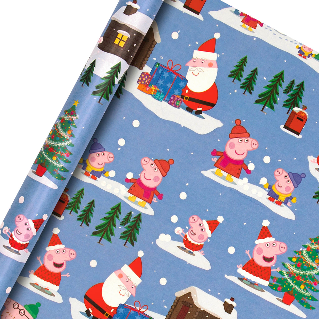 4M Christmas Wrapping Paper Roll Peppa Pig and Family Design Hallmark