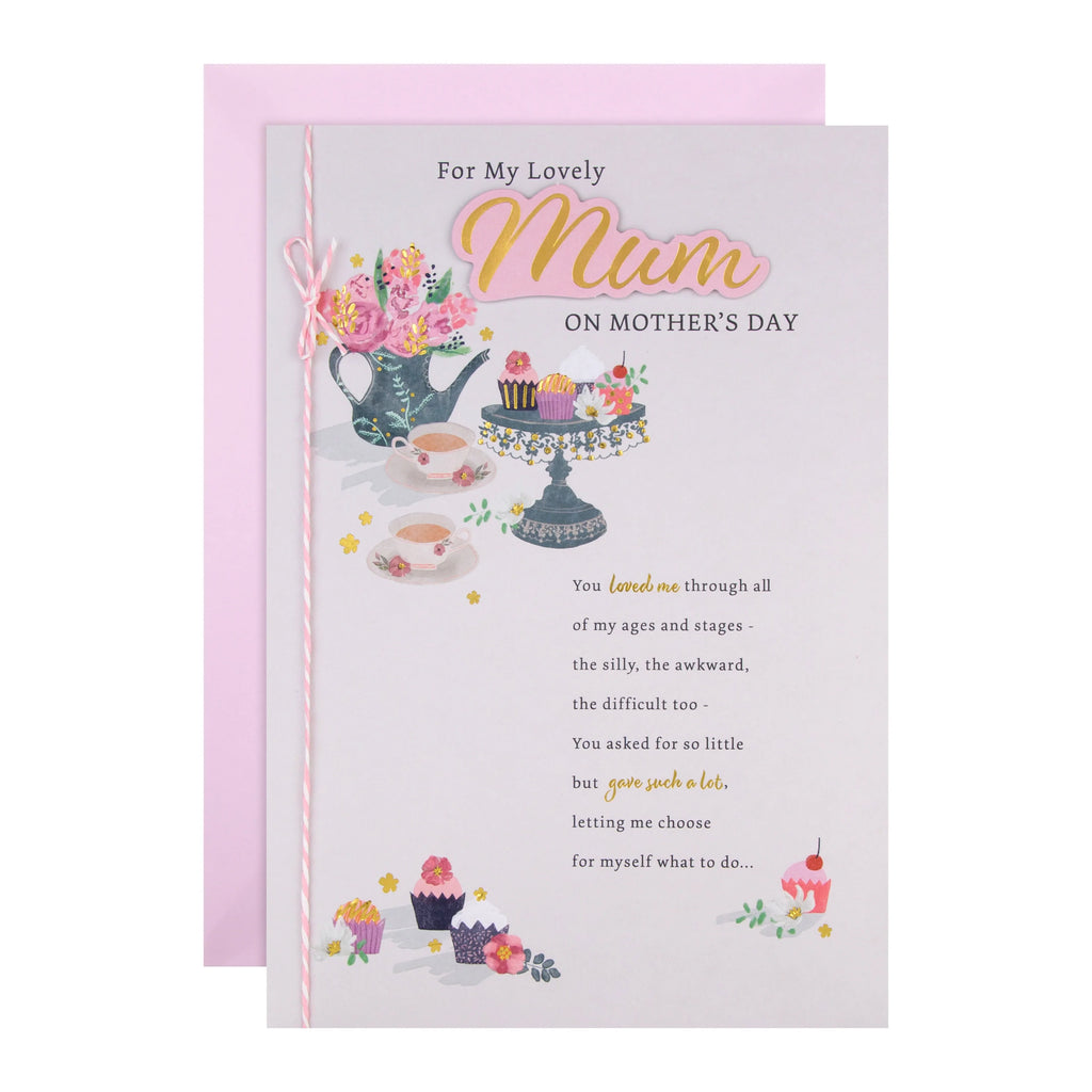 Mother's Day Card for Mum - Traditional Afternoon Tea Design