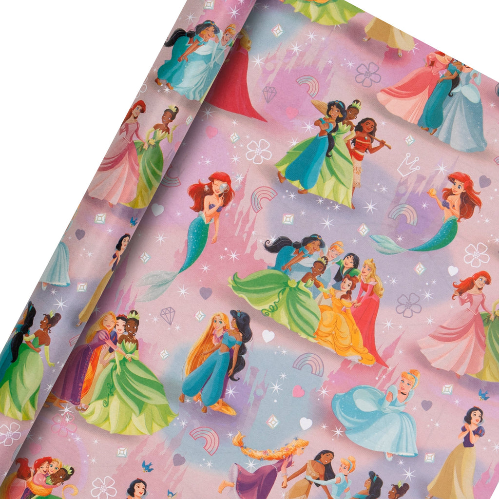 2M Any Occasion Wrapping Paper - Pink Disney Princesses Design