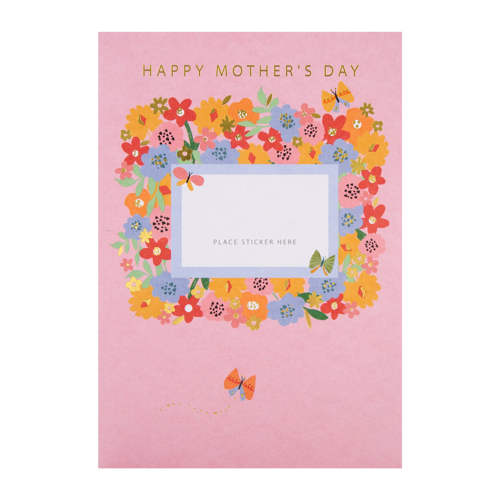 Mother's Day Card for Someone Special - Flowers & Personalisable Recipient Stickers