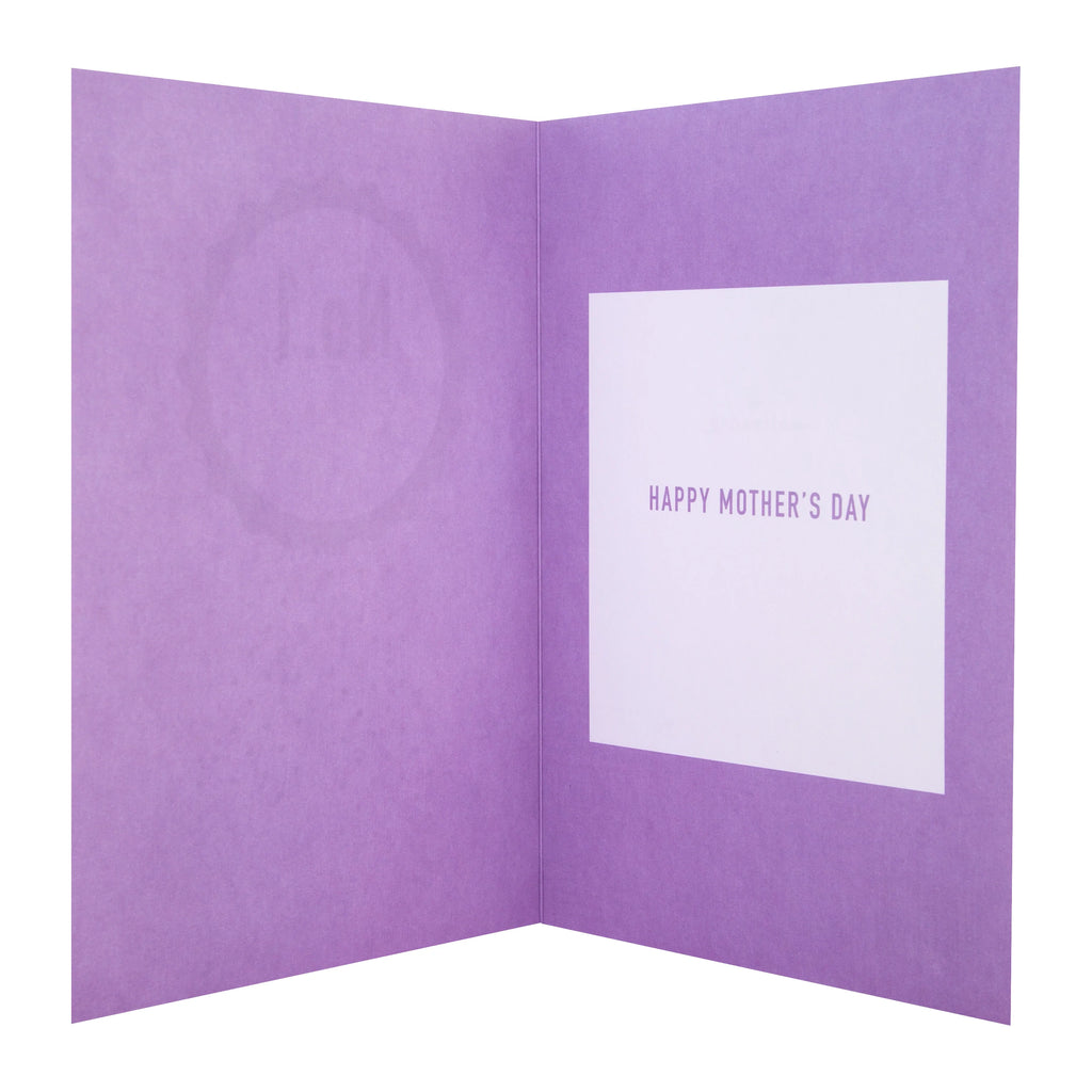 Mother's Day Card for Nan - Contemporary Purple Design & Personalisable Recipient Stickers
