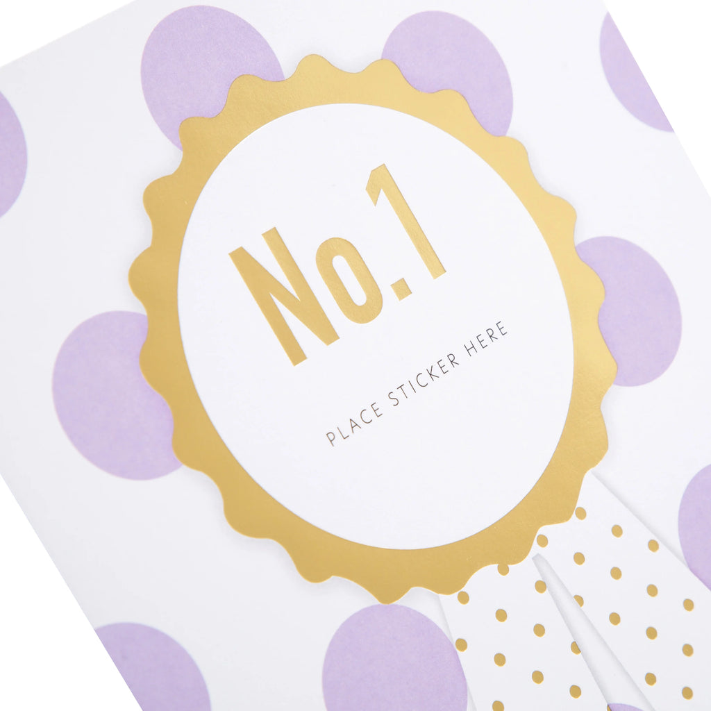 Mother's Day Card for Nan - Contemporary Purple Design & Personalisable Recipient Stickers
