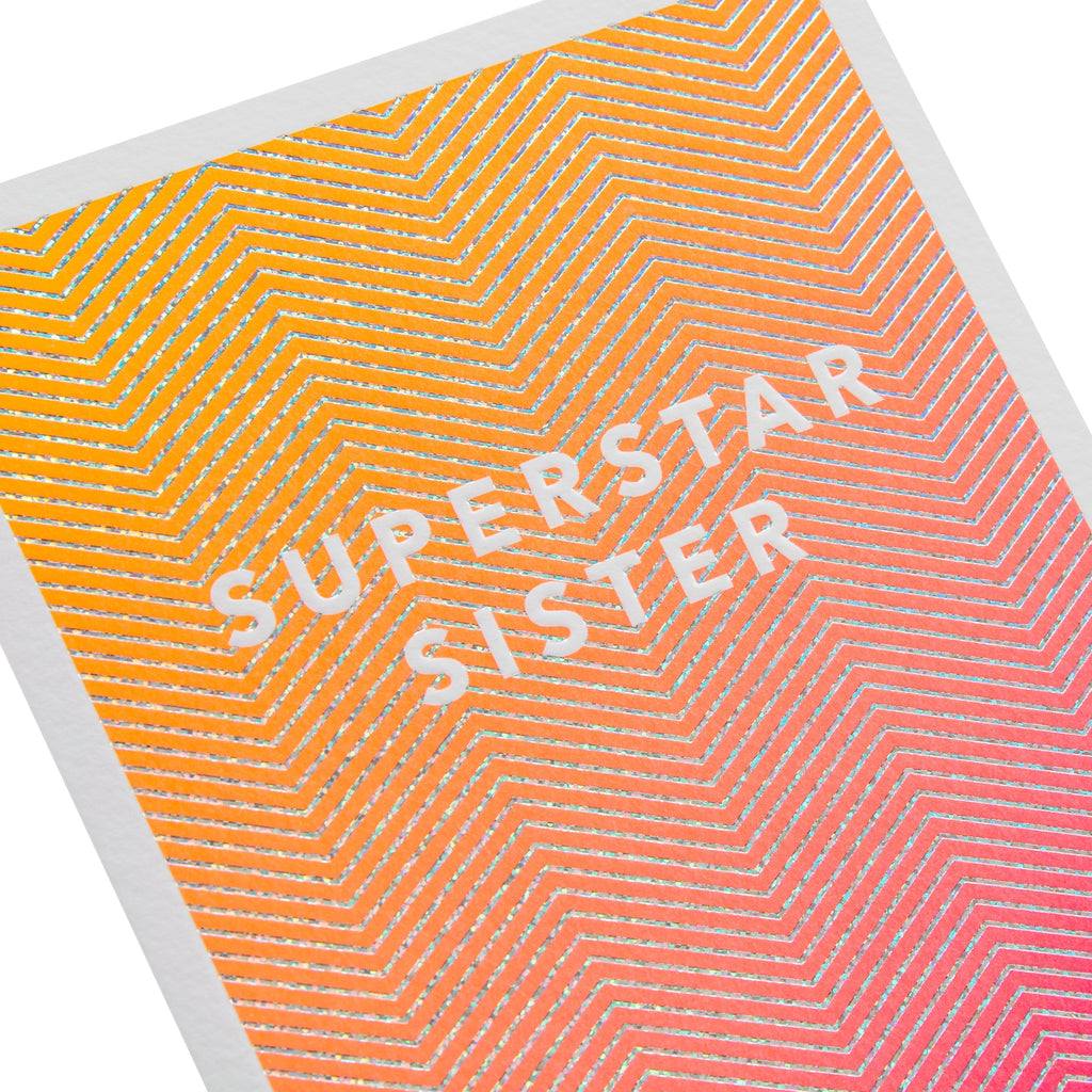 Birthday Card for Sister - Electric Parade Zigzag Design