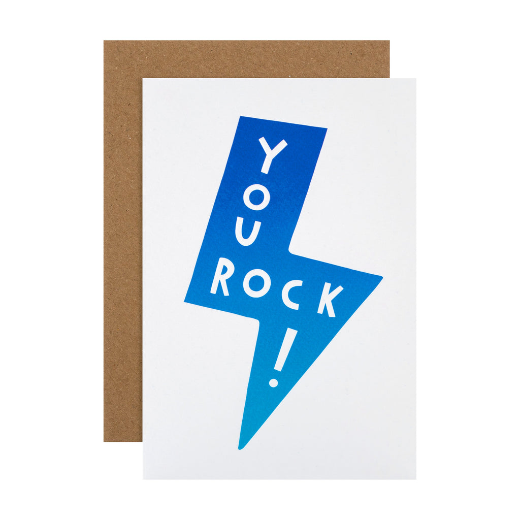 Birthday Card - Break the Rules Blue Lightning Strike Design
