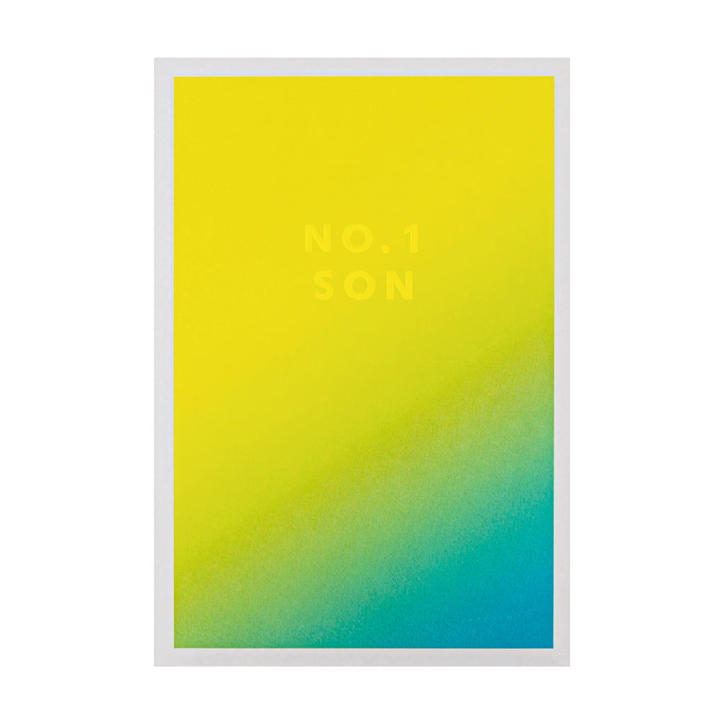 Birthday Card - Electric Parade 'No.1 Son' Text Design