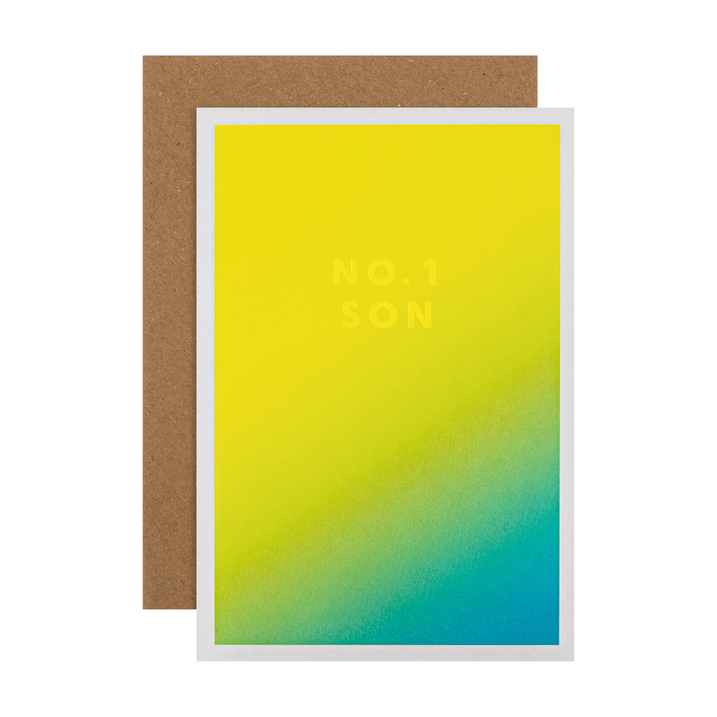 Birthday Card - Electric Parade 'No.1 Son' Text Design