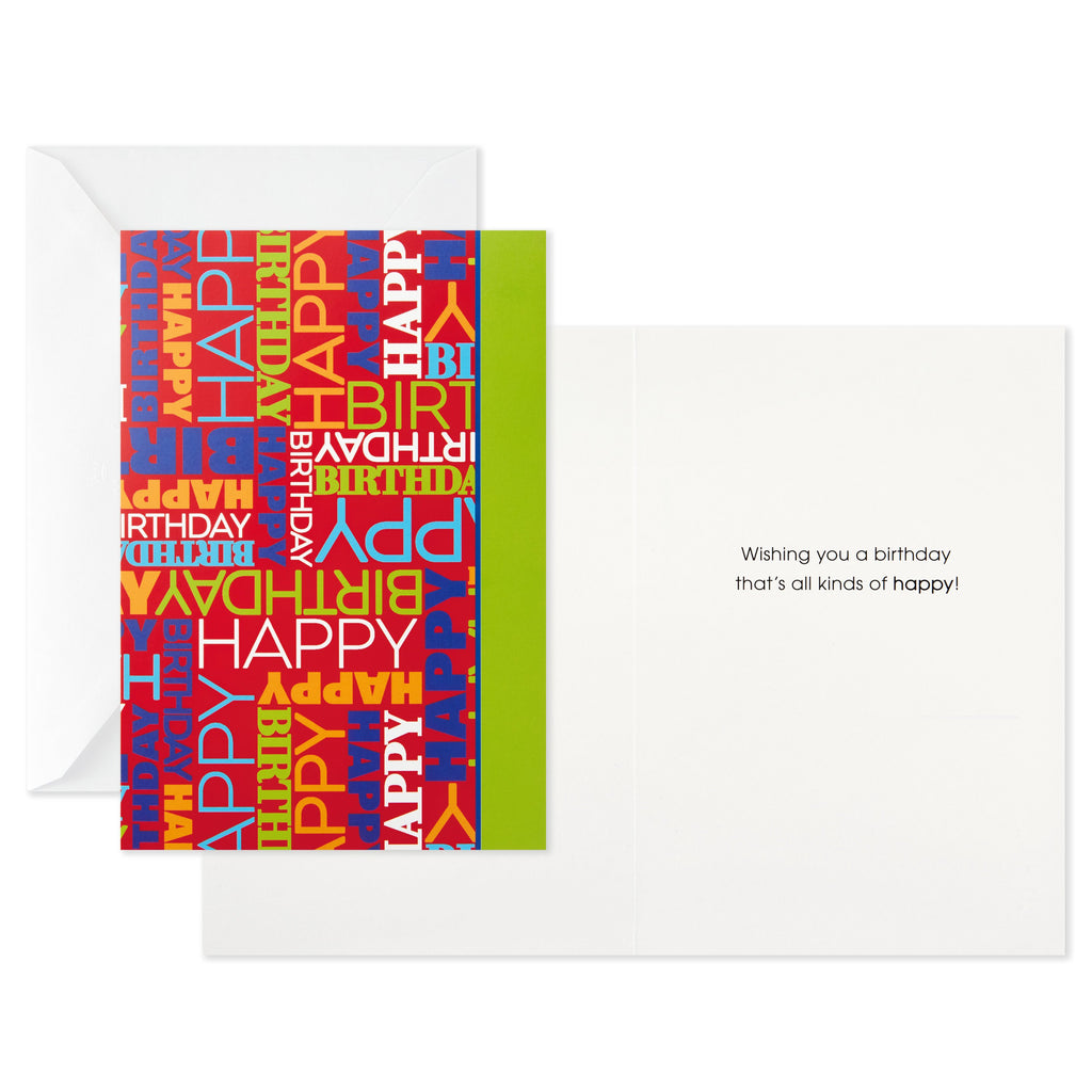 Birthday Cards  - Pack of 12 in 4 Colourful Contemporary Designs
