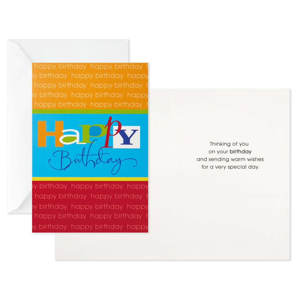 Birthday Cards  - Pack of 12 in 4 Colourful Contemporary Designs