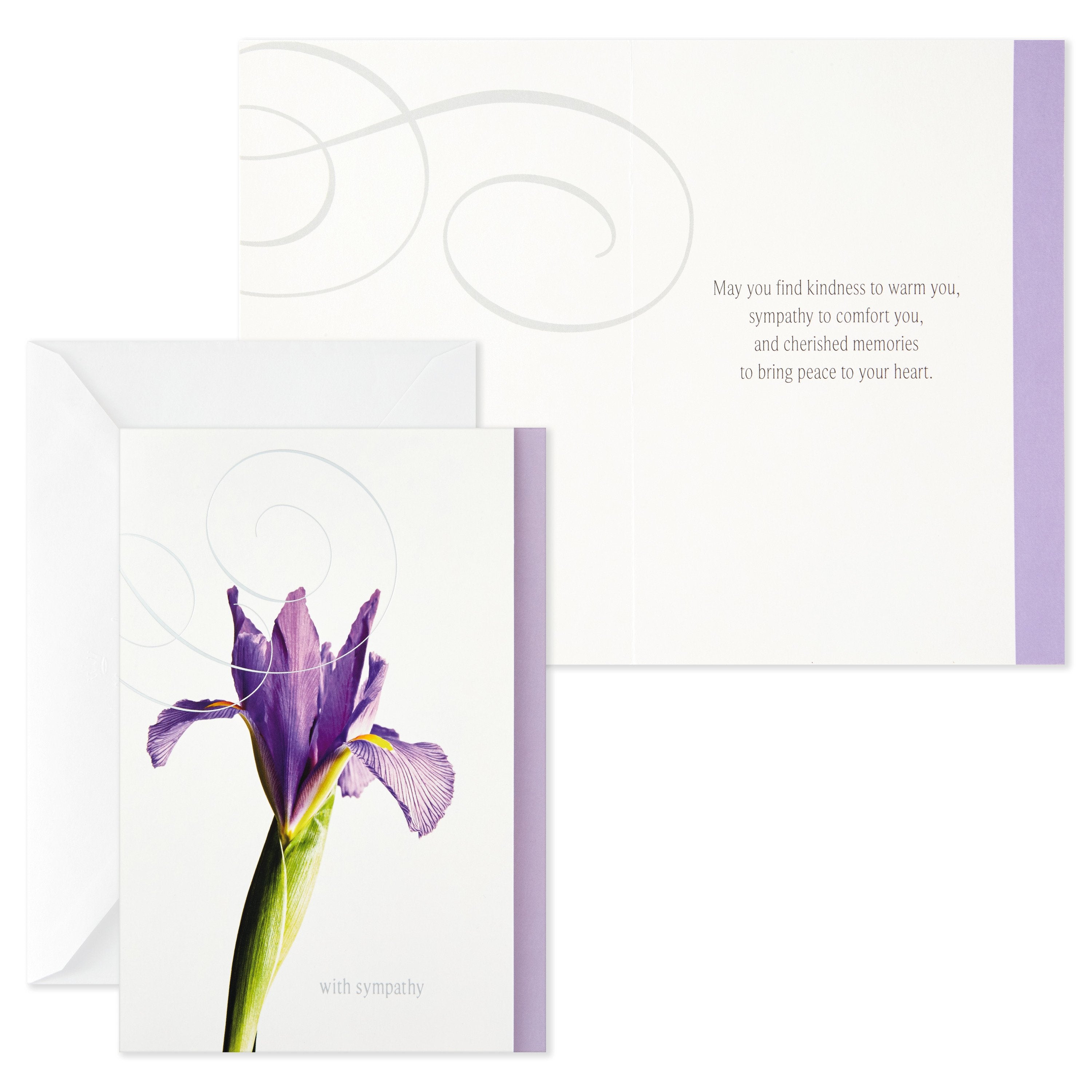 Hallmark In Sympathy Card - Cherished Memories With Butterfly & Flowers, 5.5" X 8", Includes Envelope