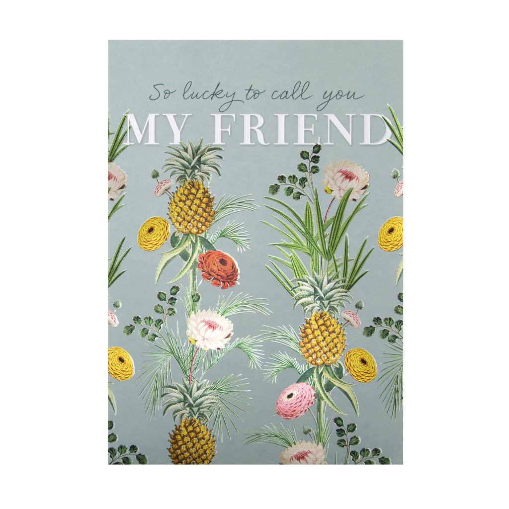 Birthday Card for Friend - Vintage Style Botanical Design