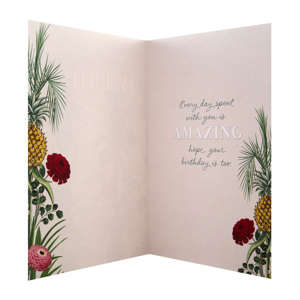 Birthday Card for Friend - Vintage Style Botanical Design