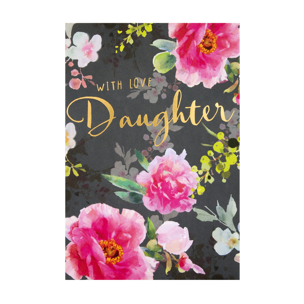 Birthday Card for Daughter - Classic Floral Design