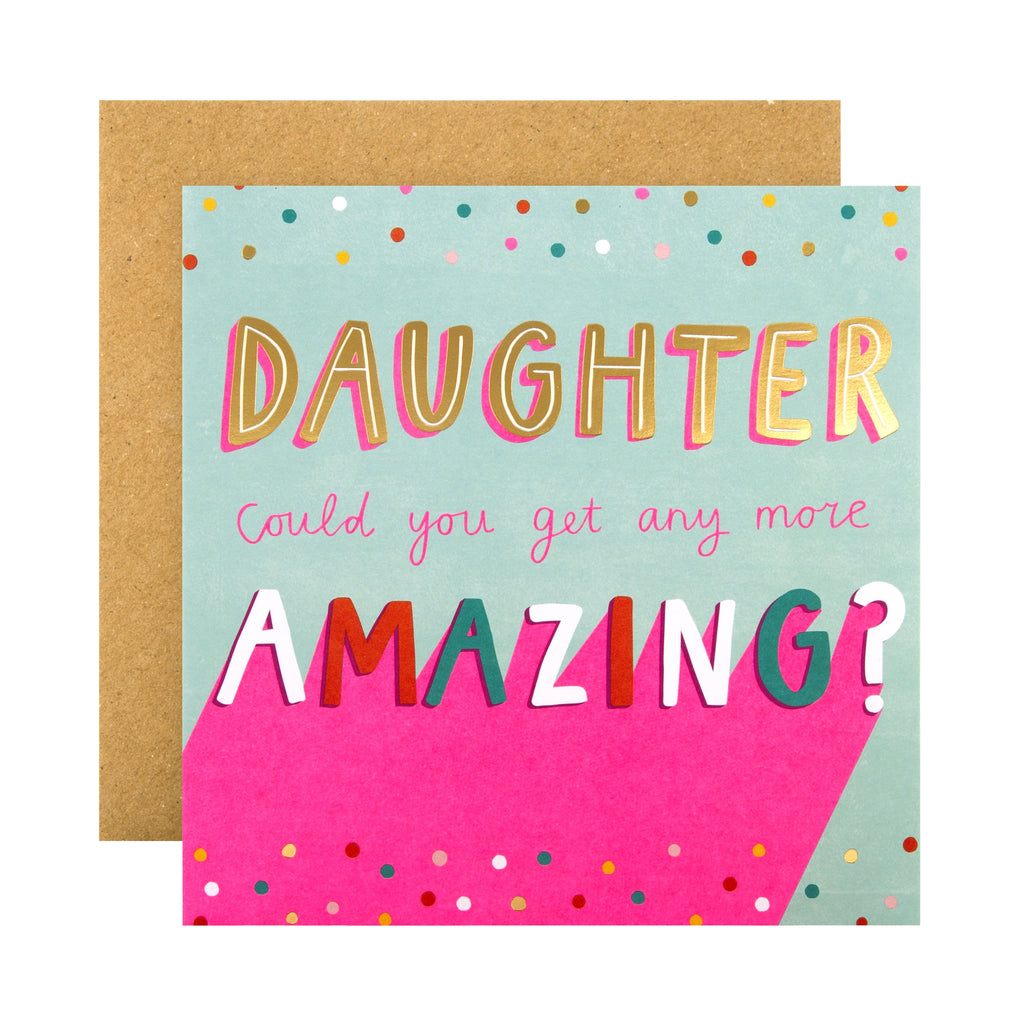 Birthday Card for Daughter - Contemporary Text Based Design