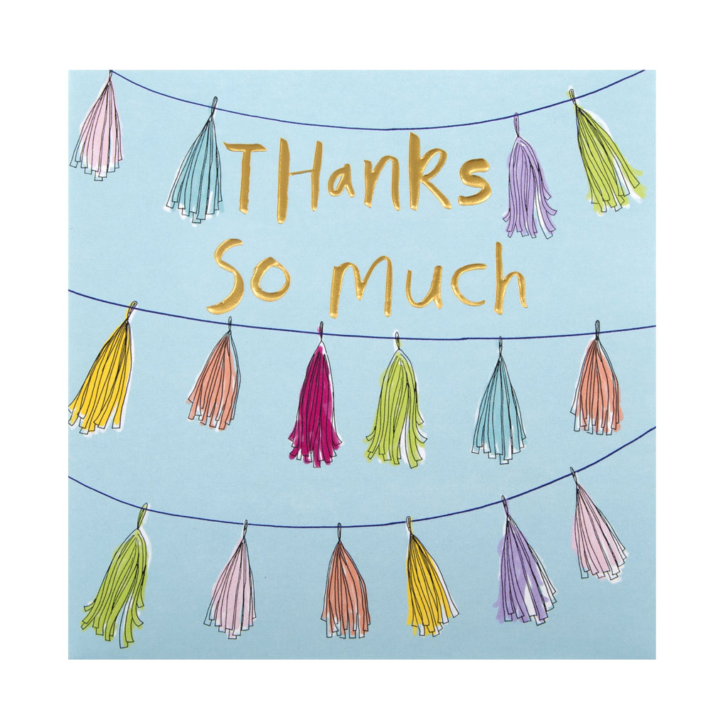 Thank You Card - Contemporary Embossed Bunting Design