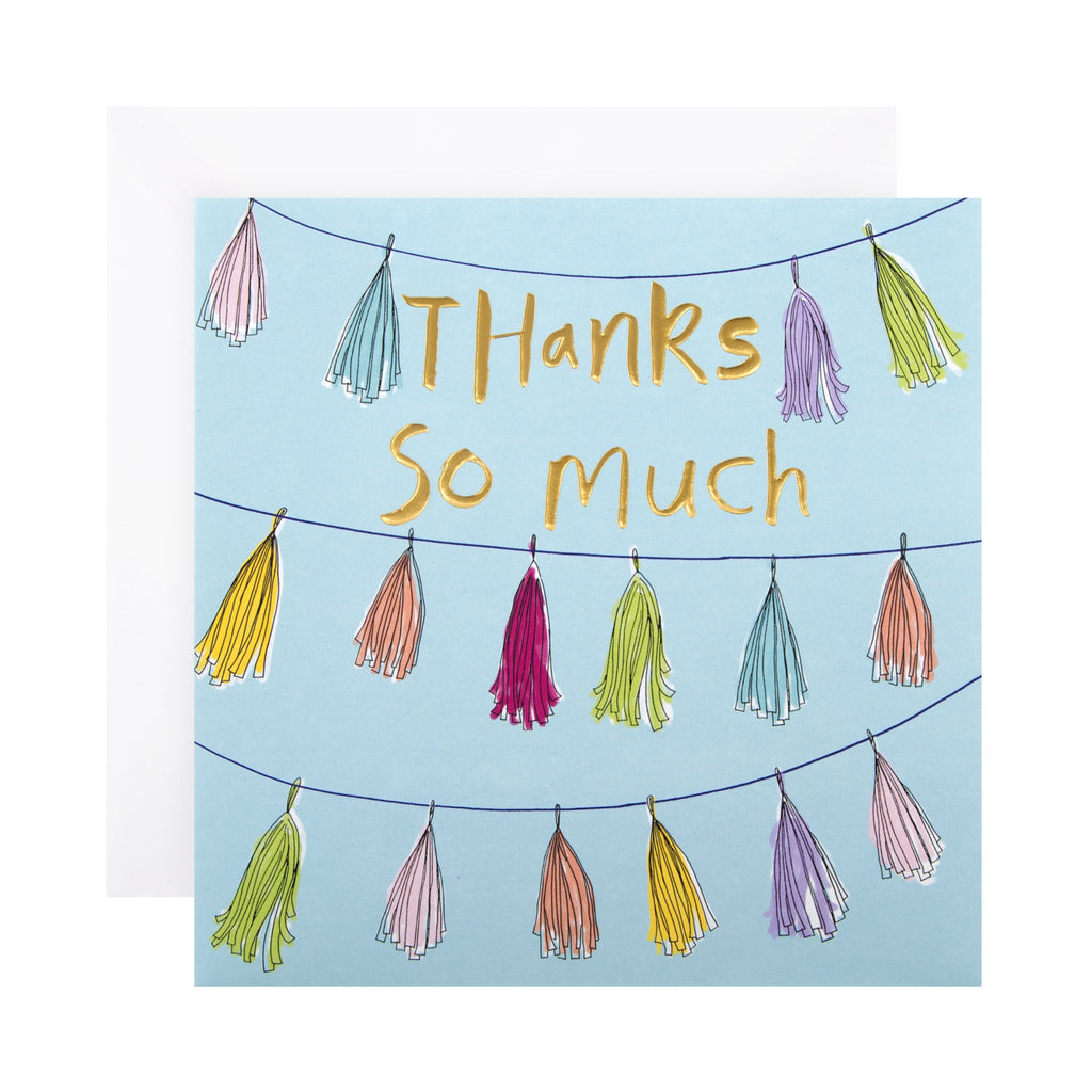 Thank You Card - Contemporary Embossed Bunting Design