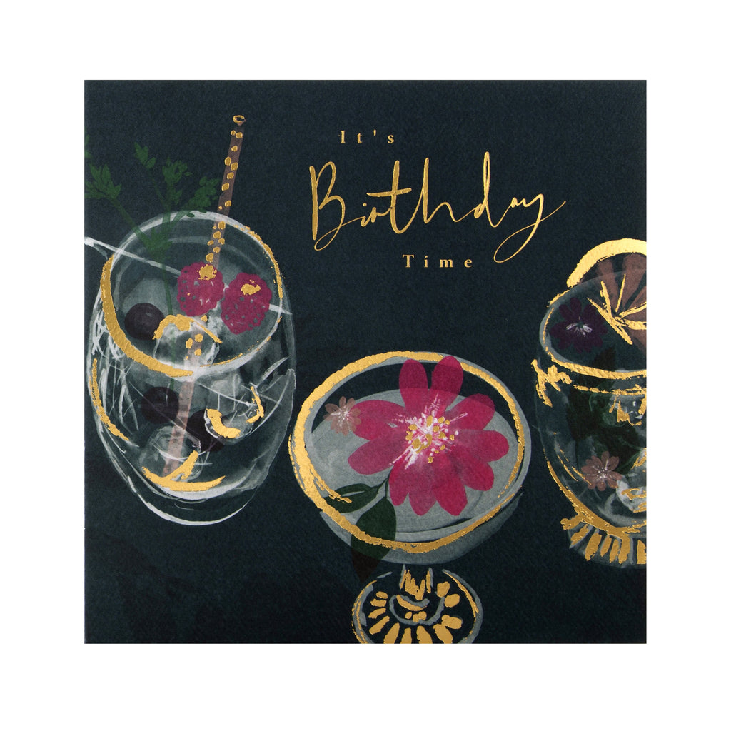 General Birthday Card -  Elegant Cocktail Themed Design