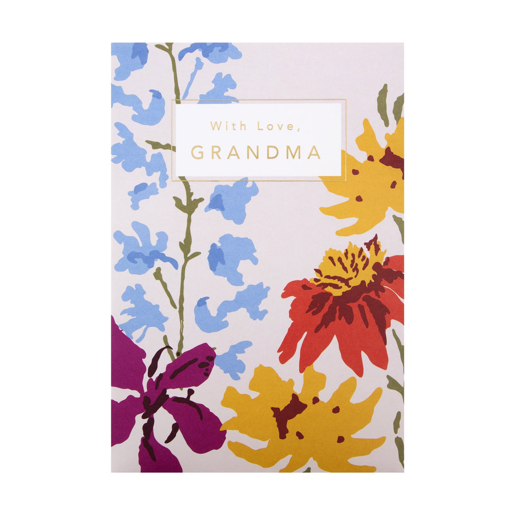 Birthday Card for Grandma - Contemporary Floral Design