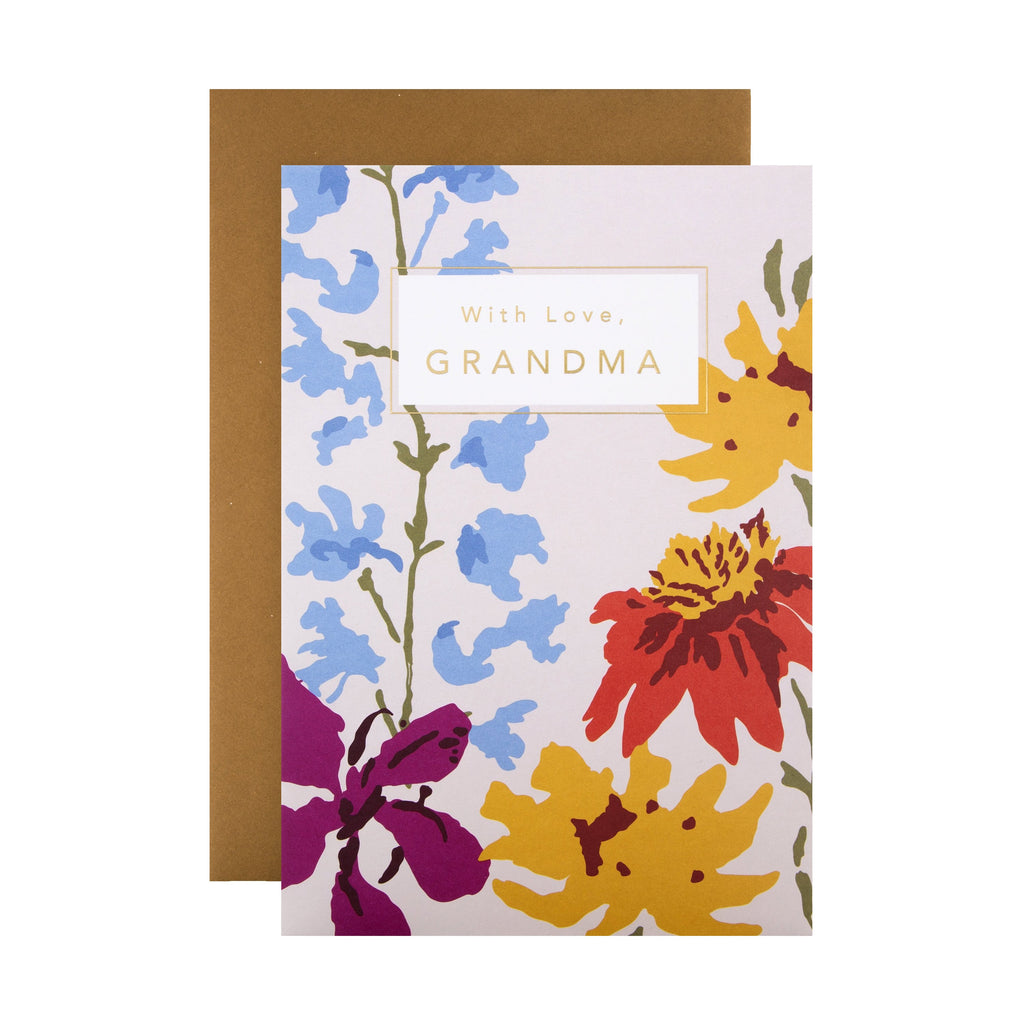 Birthday Card for Grandma - Contemporary Floral Design