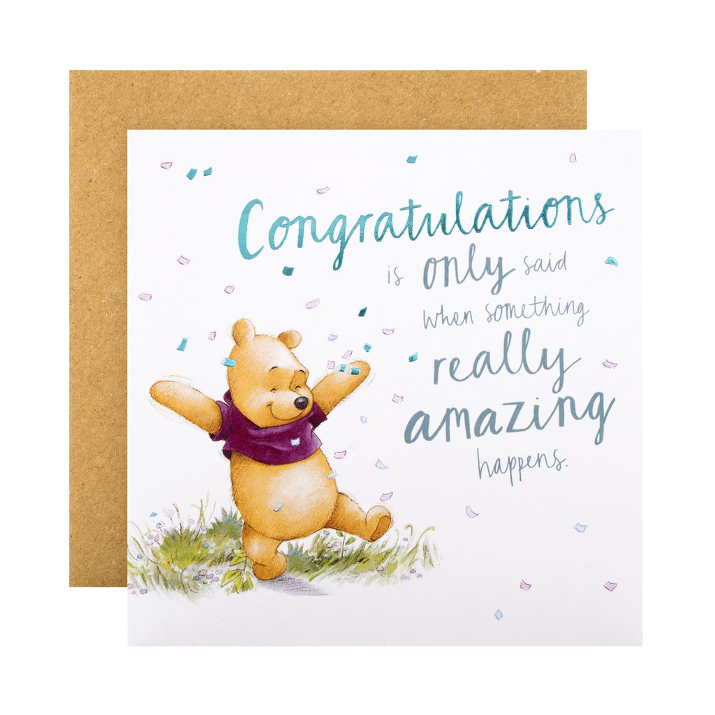 General Congratulations Card - Cute Winnie-the-Pooh Design