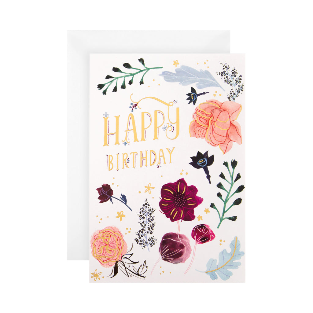 General Birthday Card - Floral 'good mail' Design