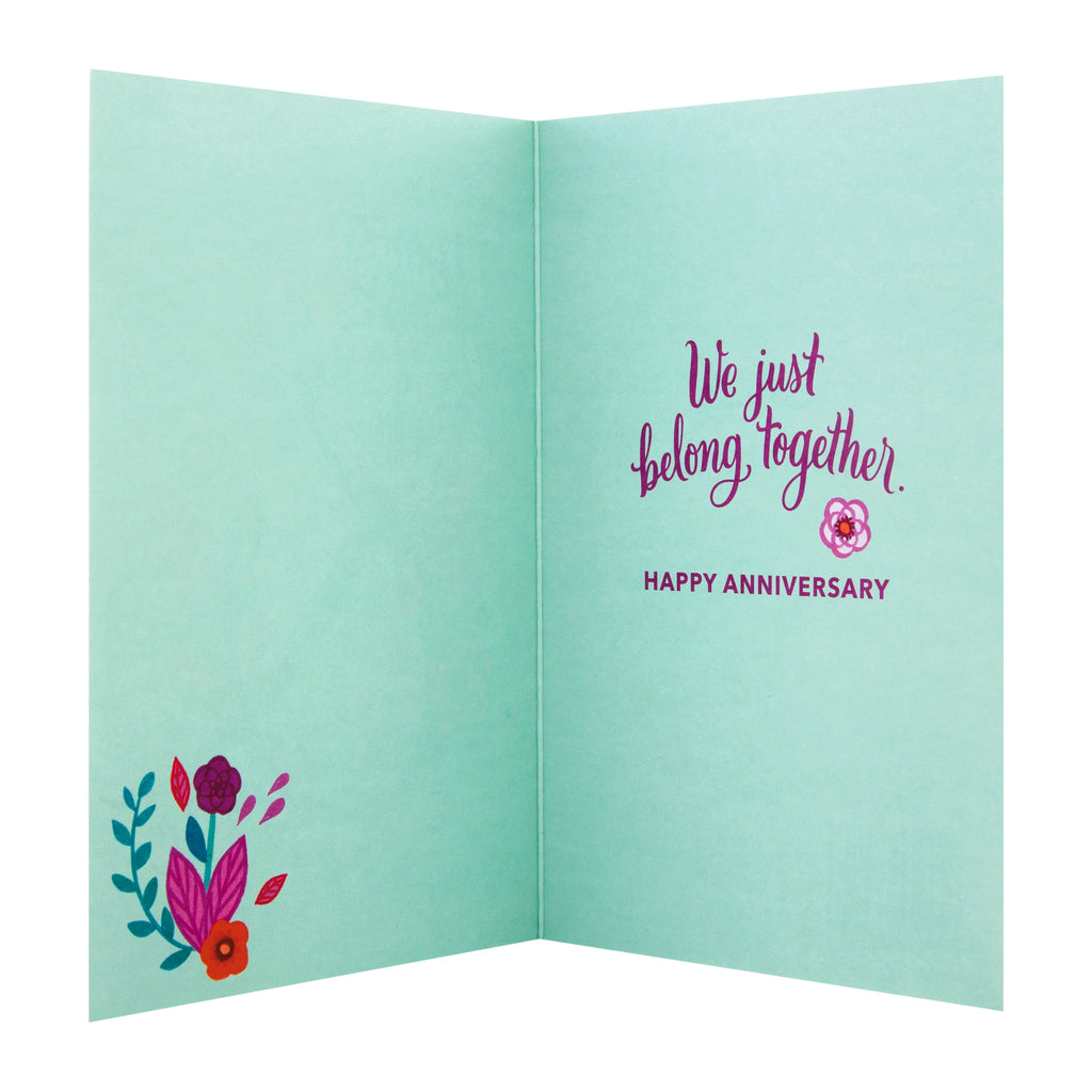 Our Anniversary Card - Floral Text 'good mail' Design