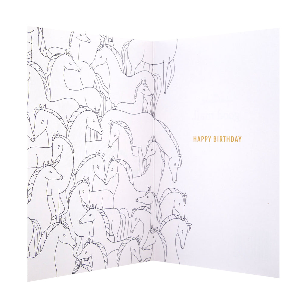 General Birthday Card - Contemporary 'good mail' Zebra Design