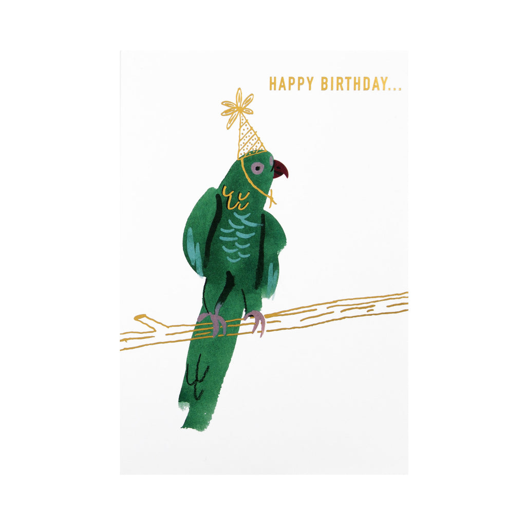 General Birthday Card - Contemporary 'good mail' Parrot Design