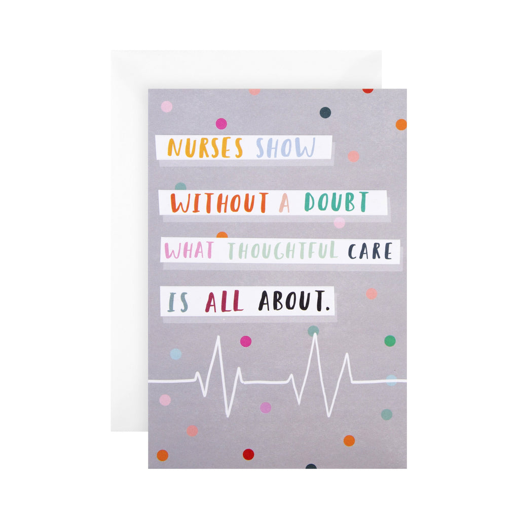 Thank You Card for Nurses -  Contemporary Embossed 'State of Kind' Design