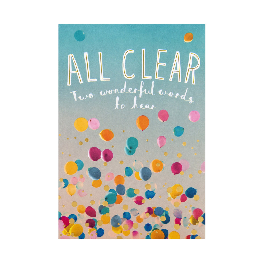 All Clear' Celebration/Congratulations Card - Photographic 'State of Kind' Design