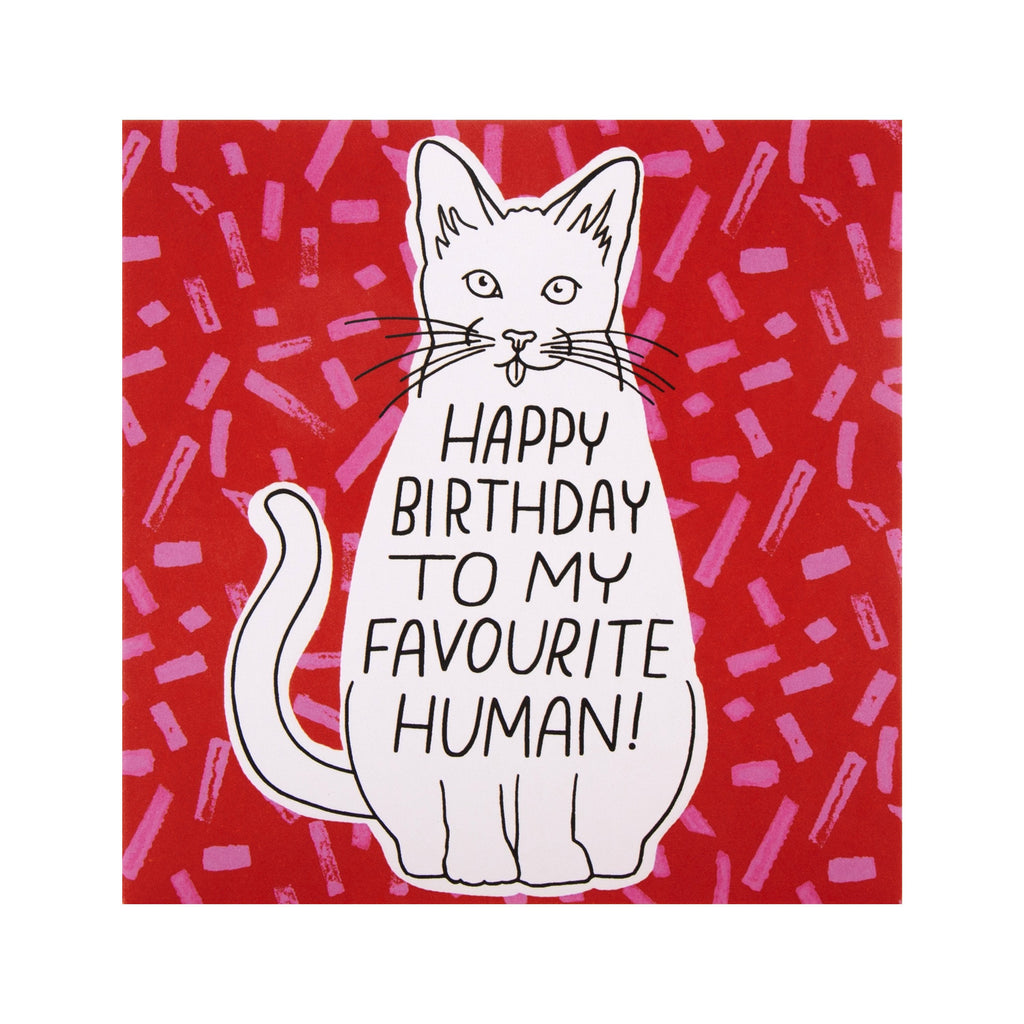 Birthday Card from the Cat - Embossed Studio Ink Design