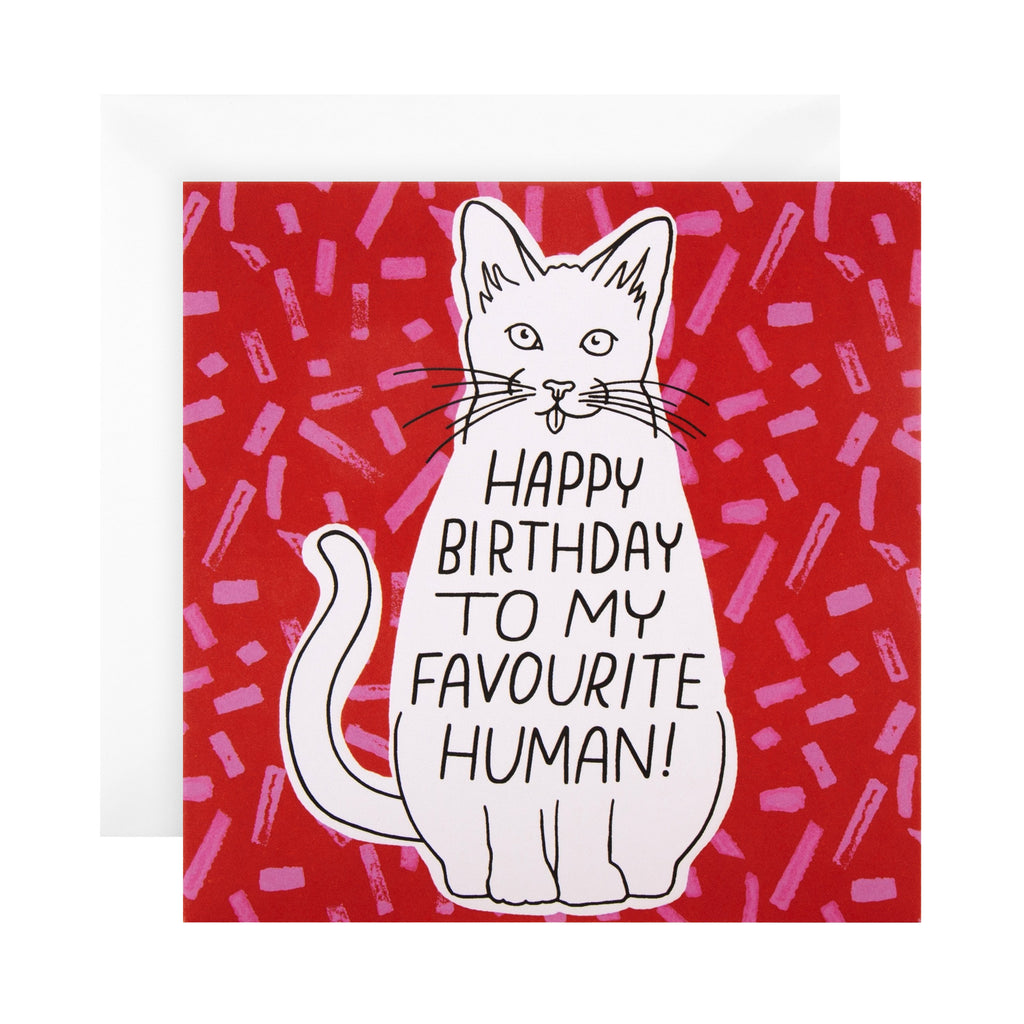 Birthday Card from the Cat - Embossed Studio Ink Design