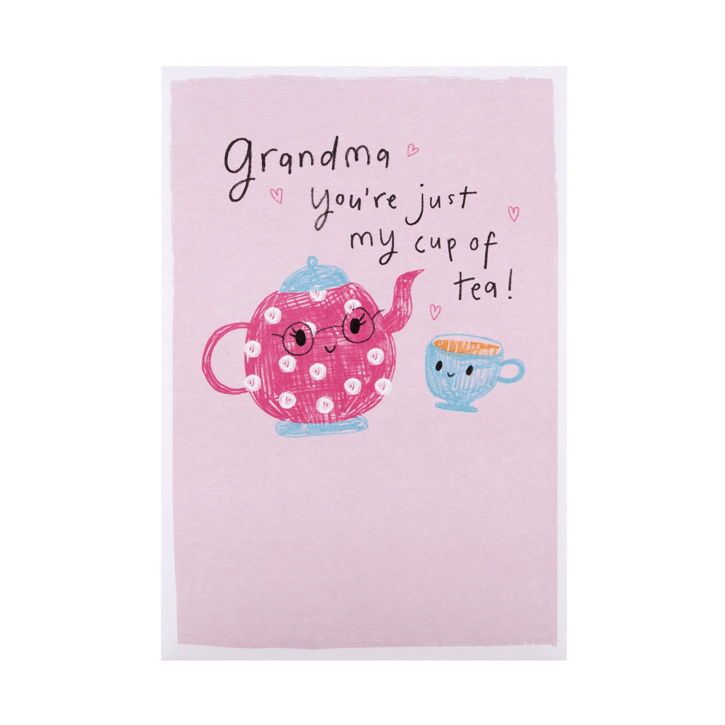 Birthday Card for Grandma - Cute Cup of Tea Design